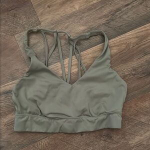 Green Strappy Sports Bra